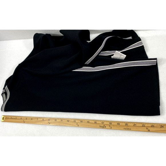 David Brooks Cardigan Womens Medium Black White Open Front Sweater Office Career - Picture 9 of 9